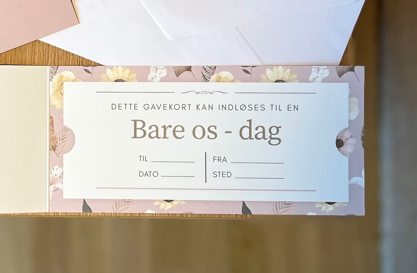 Gavekortskabelon - Bare os - dag