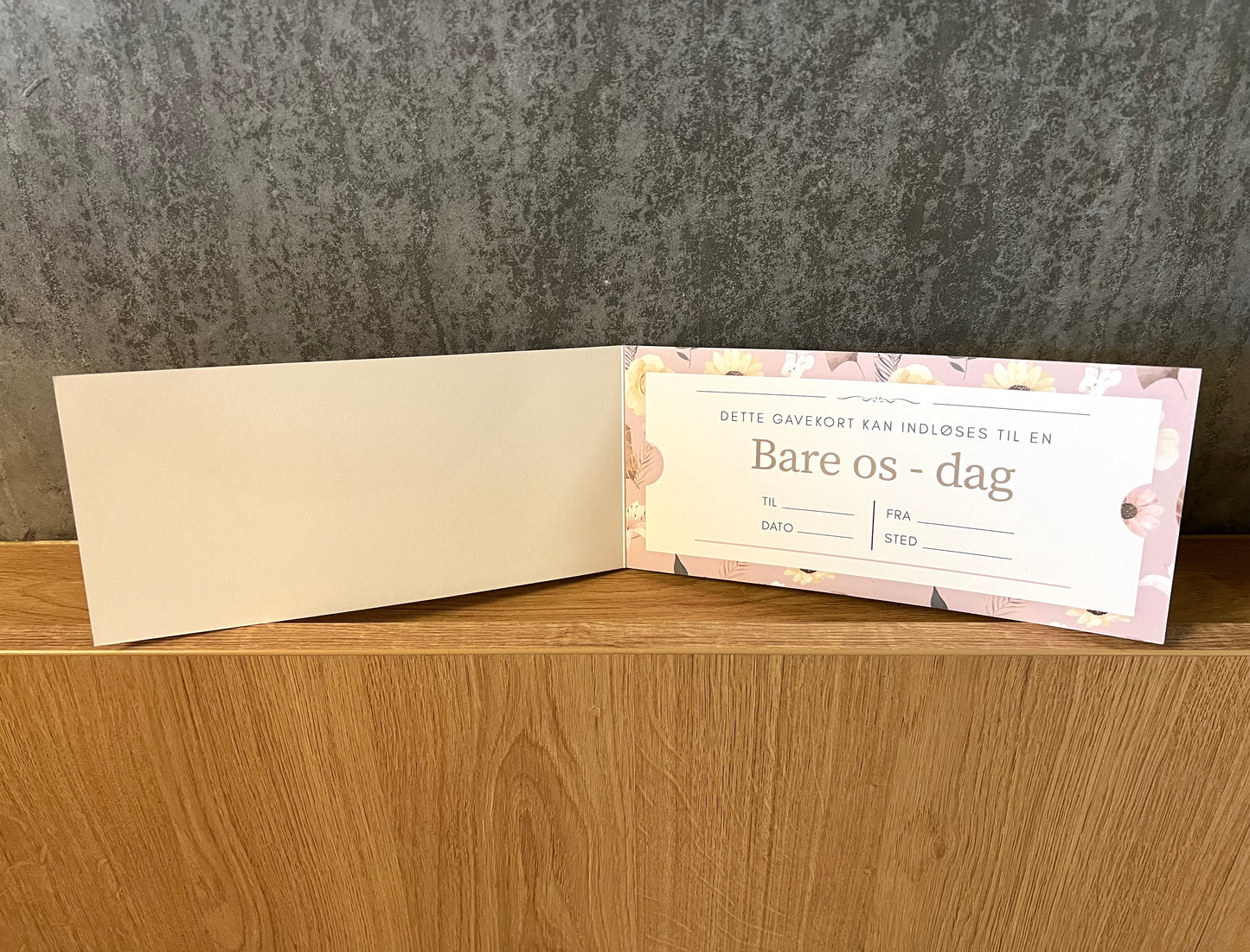 Gavekortskabelon - Bare os - dag