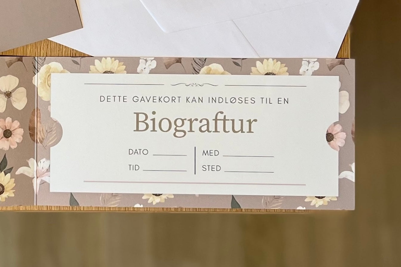 Gavekort skabelon - Biograftur