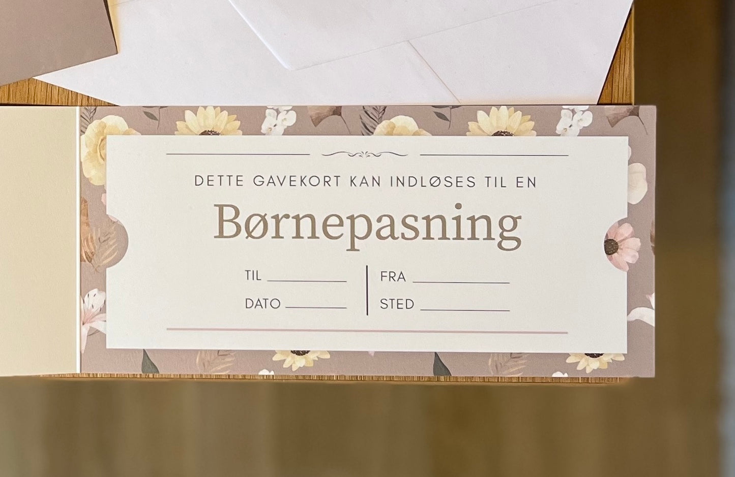 Gavekort skabelon - Børnepasning
