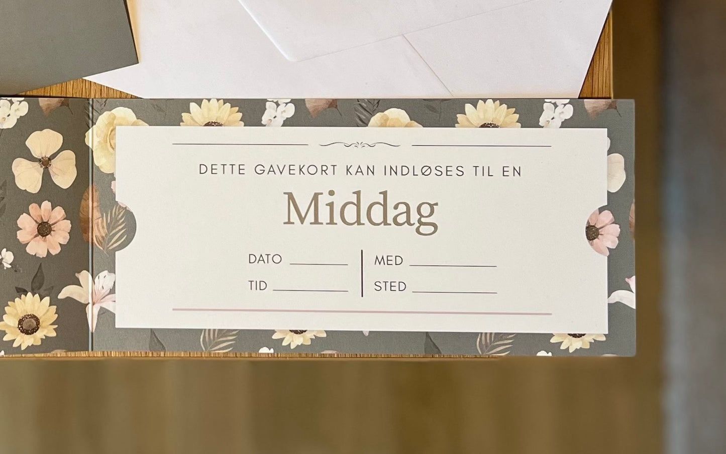 Gavekort skabelon - Middag