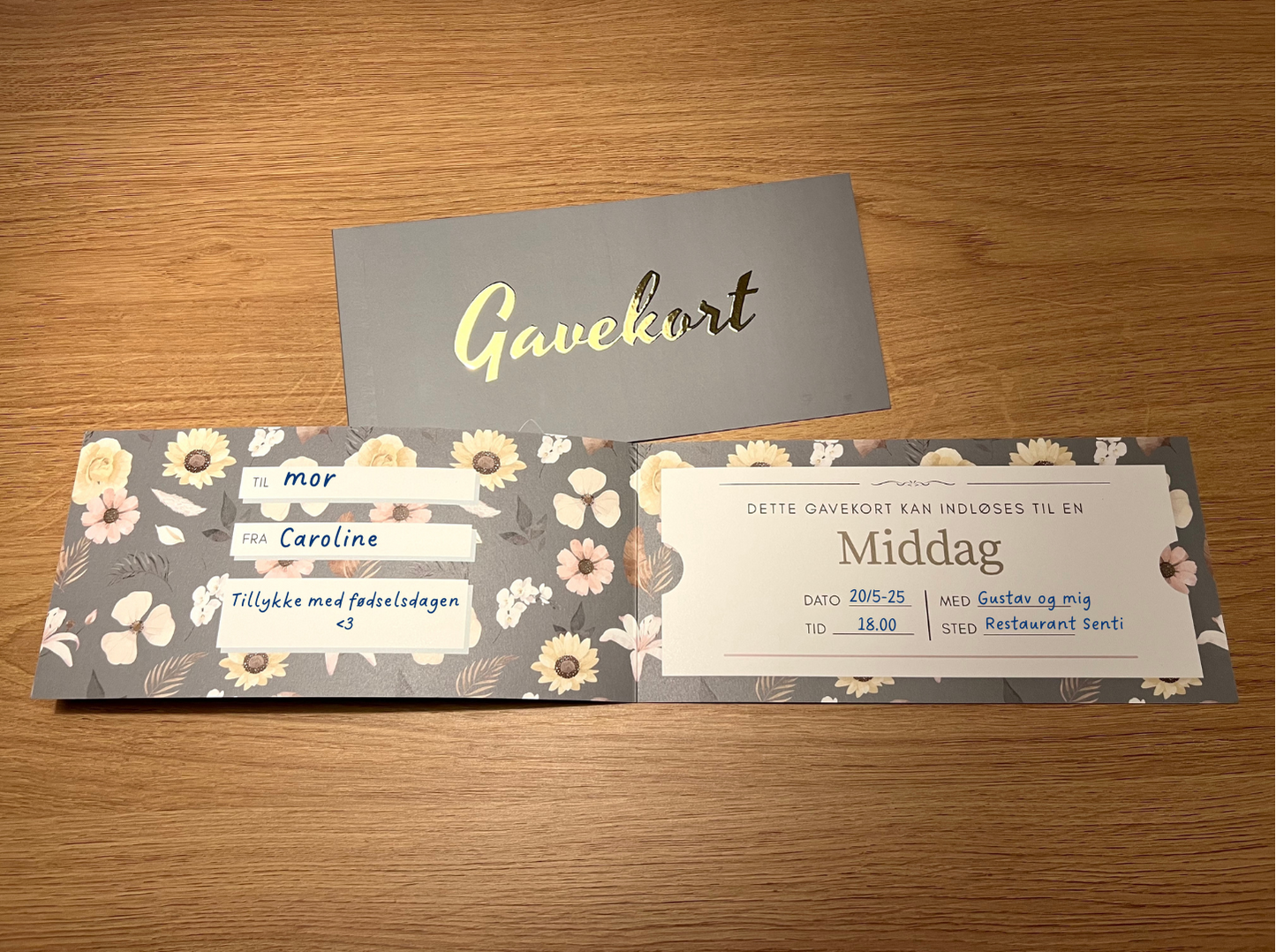 Gavekort skabelon - Middag